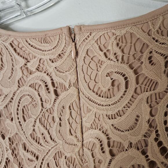 Adrianna Papell Blouse Womens Medium Lace 3/4 Sleeve Sheer Lined Elegant Top - Picture 4 of 10